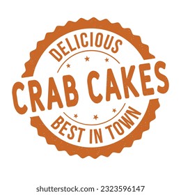 Crab cakes grunge rubber stamp on white background, vector illustration