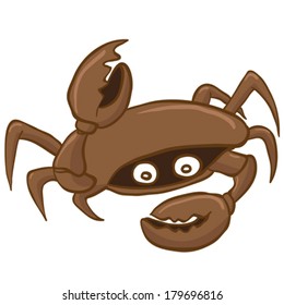 crab cartoon doodle isolated on white