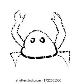Crab cartoon, hand drawn, doodle. Isolated on a white background for packaging child design, print on fabric, postcard, notebook, wallpaper. Marine cancer, crayfish, lobster, kids drawing vector.