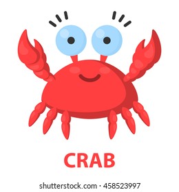 Crab cartoon icon. Illustration for web and mobile.