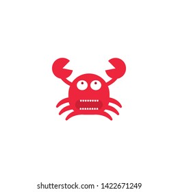 crab cartoon icon on a white background