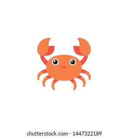 crab cartoon icon on a white background