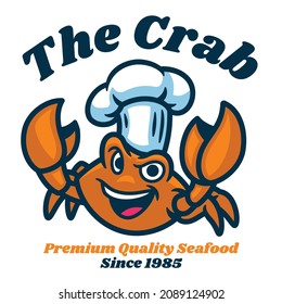 Crab Cartoon Mascot Seafood Logo