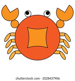 Crab cartoon on white background.