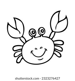 crab cartoon sketch vector illustration,
isolated on white background.Top view