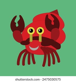Crab cartoon style vector design 