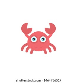 Crab cartoon vector, icon on a white background
