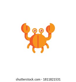 Crab cartoon vector, icon on a white background