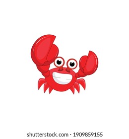 crab cartoon vector on a white background