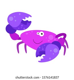 Crab Character Cute Cartoon Funny Happy Vector Template Design Illustration