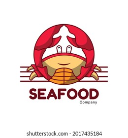 logotipo de carácter cangrejo, adecuado para productos de mariscos de restaurantes o productos de cangrejo