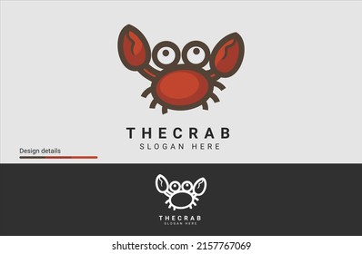 Crab character. Crab Seafood Mascot Character Logo Template