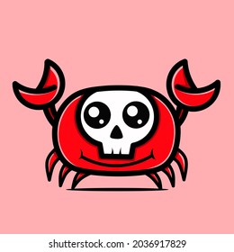 crab character with skull mask