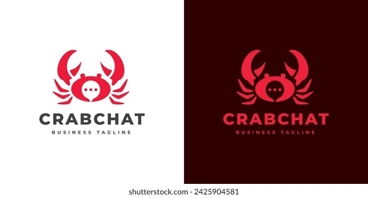 crab chat vector logo design