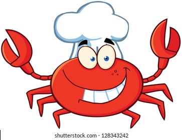 Crab Chef Cartoon Mascot Character