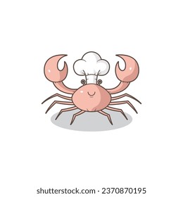 a crab in a chef's hat is smiling 01