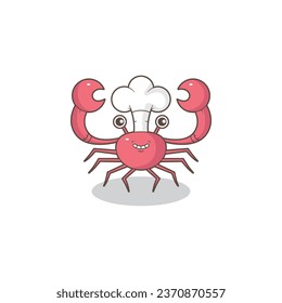 a crab in a chef's hat is smiling 02