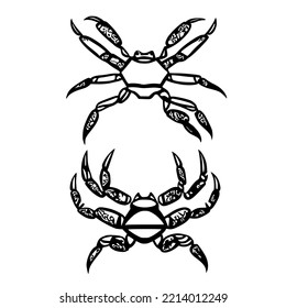 Crab Cherokee Tribal Tattoo Design Vector