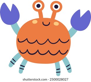 Crab Childish Mollusk Vector Illustration