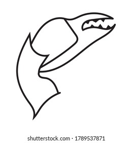 Crab claw line art icons for apps or websites