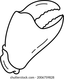 Crab claw. Vector outline icon.