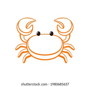 Krabbe mit Klauen, Vektorsymbol von Wassertieren