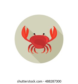 Crab color flat icon