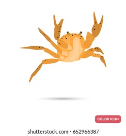 Crab color flat icon for web and mobile design