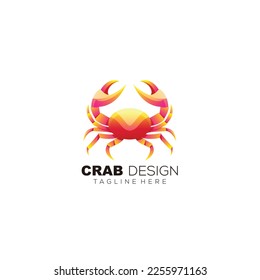 crab color logo design template for your business