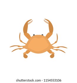 Crab color vector icon. Flat design