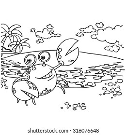 Crab Coloring Pages vector
