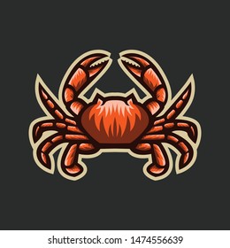 Crab Concept Vector Illustration Cartoon. Suitable For Logo, Wallpaper, Banner, Background, Card, Book Illustration, T-Shirt Design, Sticker, Cover, etc