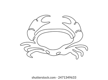 Crab continuous one line drawing vector illustration 