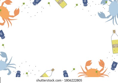 Crab cooked with salt, pepper and olive oil background