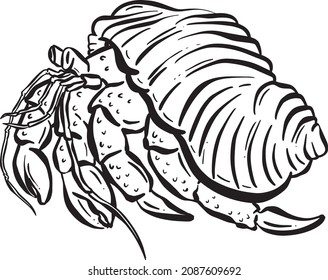 Crab Crustacean Shell Vektorgrafik-Illustration