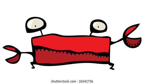 crab cute animal nail face hook food red fun humor crab claw nurture personality caricature painting cruel comic facial characters image precious illustration furious nourishment cartoon vector lovely