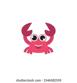 Crab cute cartoon icon,vector on a white background