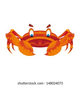 crab cute cartoon style