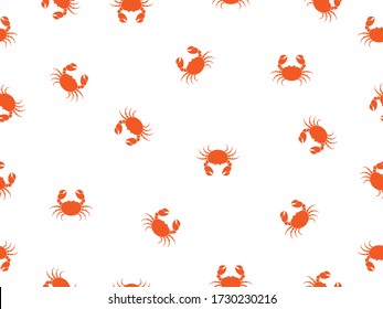 Crab cute pattern background vector illustration on white