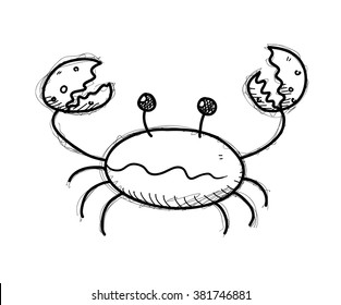 Crab Doodle, a hand drawn vector doodle illustration of a crab.