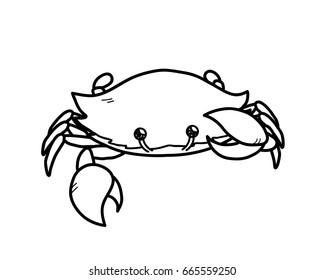 Crab Doodle, A Hand Drawn Vector Doodle Of A Crab  With Big Pincers.