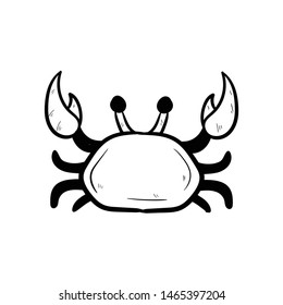 crab doodle icon vector hand drawing 