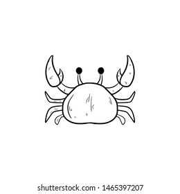 Crab Doodle Icon Vector Hand Drawing Stock Vector (Royalty Free ...