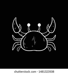 crab doodle icon vector hand drawing flat black