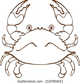 Krabbe im doodlen, einfachen Stil auf weißem Hintergrund