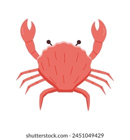 Crab doodle style icon. Vector illustration of river and marine life. Isolated on white delicacies seafood.