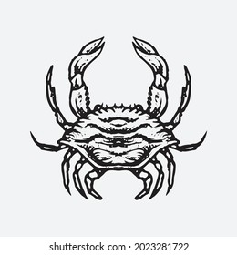 Crab drawing illustration. Creative design.