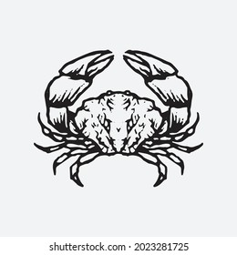 Ilustración del dibujo del cangrejo. Diseño creativo.