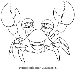 Crab. Element for coloring page. Cartoon style.