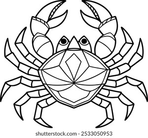 Crab Face with Geometric Mandala Pattern on the Shell | Ocean-Inspired Mandala Art

